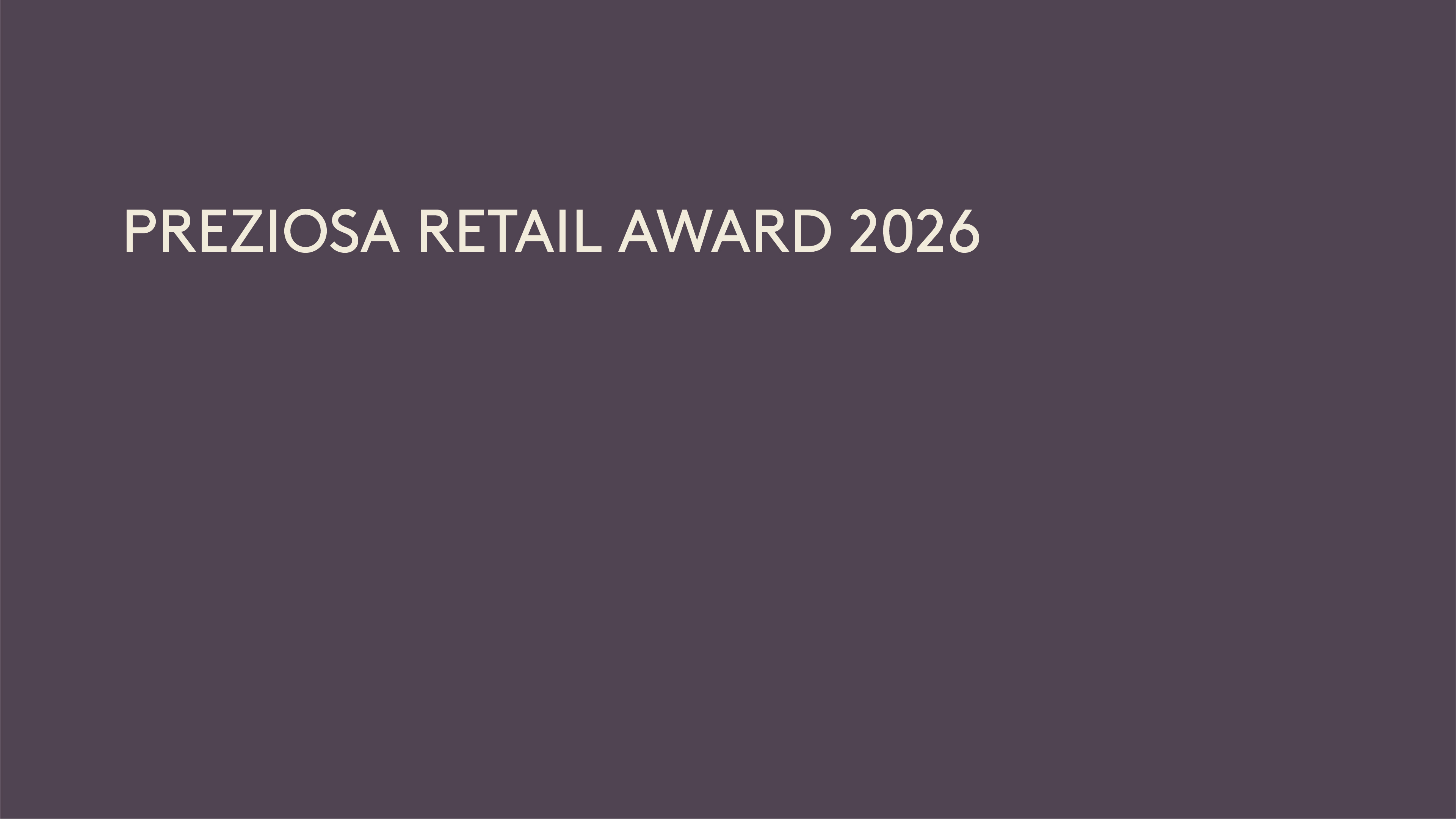 Preziosa Retail Award 2026