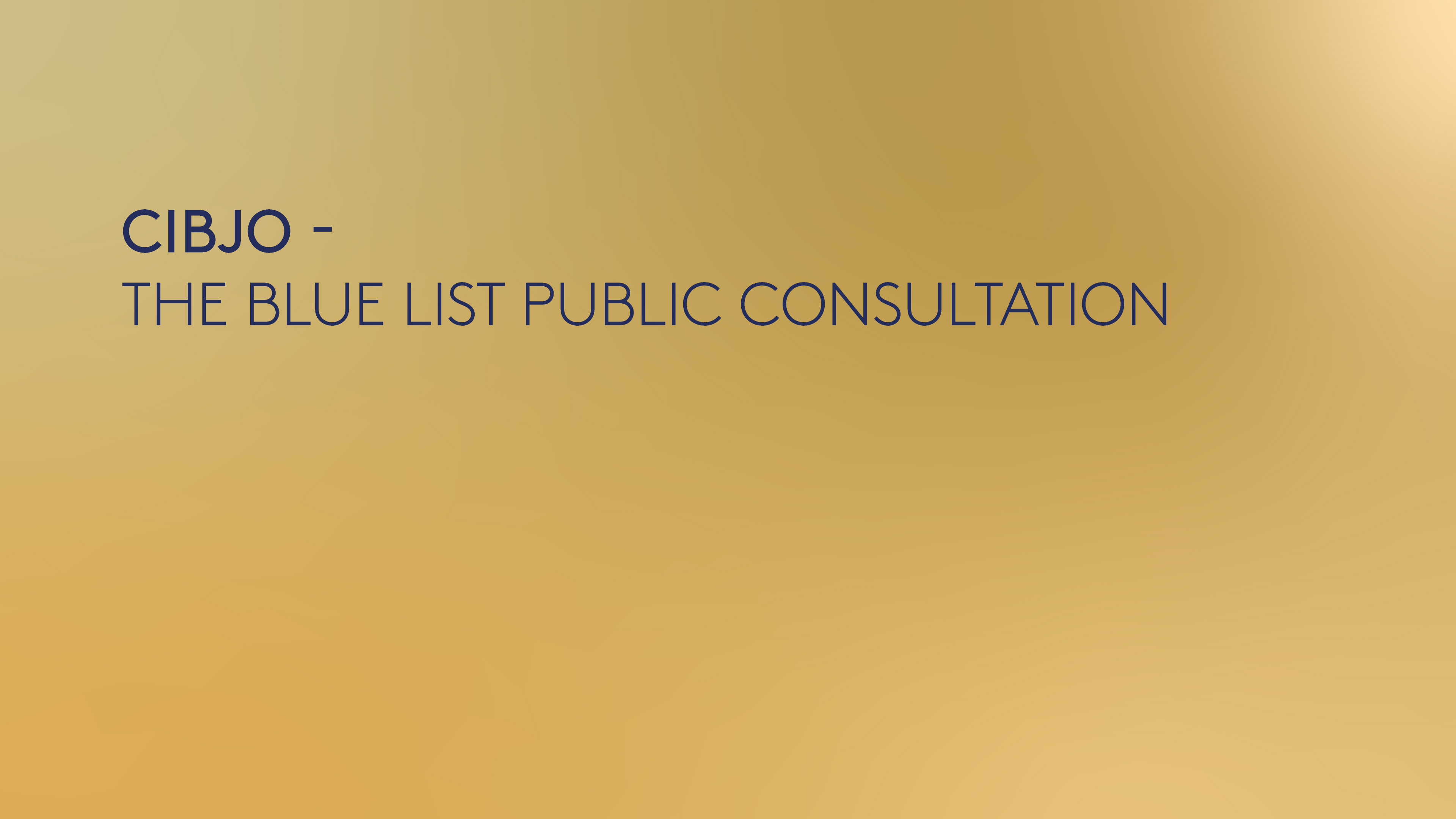 CIBJO-The Blue List Public Consultation