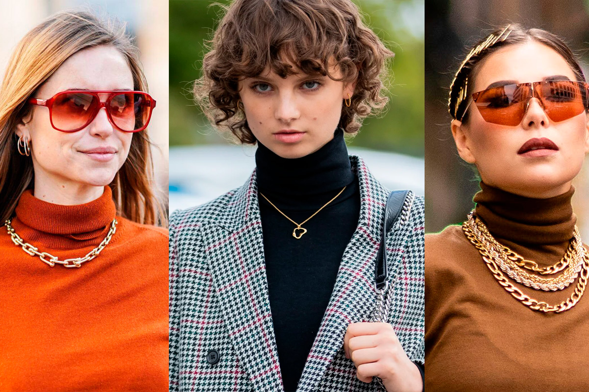 The outfit of the winter? Turtleneck and contrasting necklace The outfit of the winter? Turtleneck and contrasting necklace