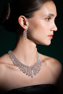 Diamond Veil Necklace & Earrings