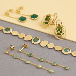 14kt gold Jewelry with natural stones and pearls
