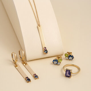 14kt gold Jewelry with natural stones and pearls