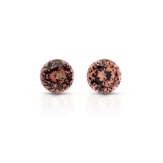 Coppia di Malaya Garnet taglio tondo 8mm (5.17 cts)