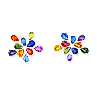 Set di orecchini con zaffiri fancy in taglio goccia (17,76 cts)