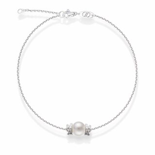 Alchimia Bracelet in white gold with diamonds and pearls