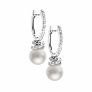 Alchimia Earrings in white gold with pearls and diamonds