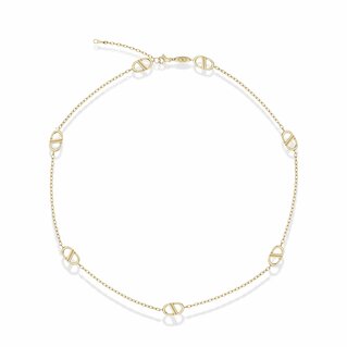 Biography Necklace - multi logo in yellow gold