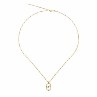 Biography Necklace - single logo in yellow gold
