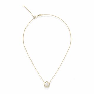 Primula Necklace with pendant in yellow gold with mother-of-pearls