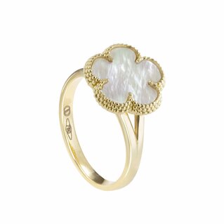 Primula Ring in yellow gold and mother-of-pearls