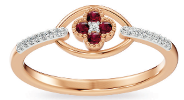 Color stone- ruby floral Ring