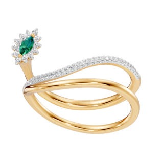 Diana - Anello a Onda con Smeraldo