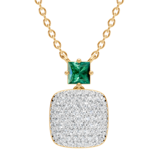 Magical Spark -Pendente a cuscinetto con smeraldo radioso