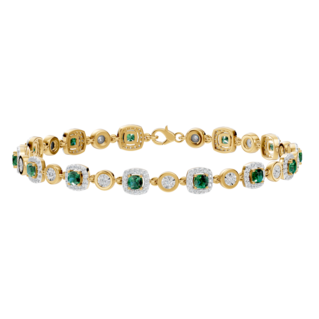 Mirat-Bracciale a cerchi radiosi con smeraldo