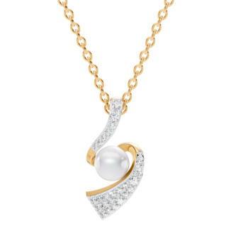 Sea Bloom-Pendente a Vortice con Perla Radiante