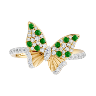 Flutter- Anello Smeraldo Radiante