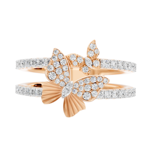 Flutter- Anello Doppia Farfalla Radiante