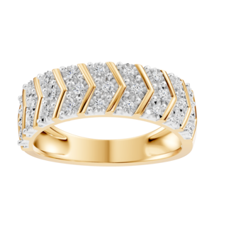 Starplate-Anello a fascia con ritmo chevron radioso