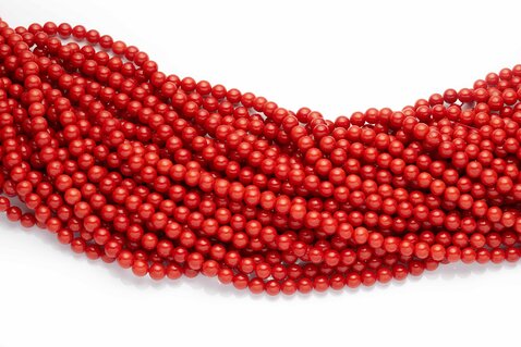 Natural Mediterranean Red Coral Bead Necklaces