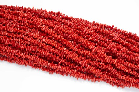 Natural Mediterranean Red Coral Necklaces with Cupolino Cut