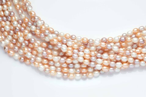 Multicolor Oval Freshwater Pearl Necklace