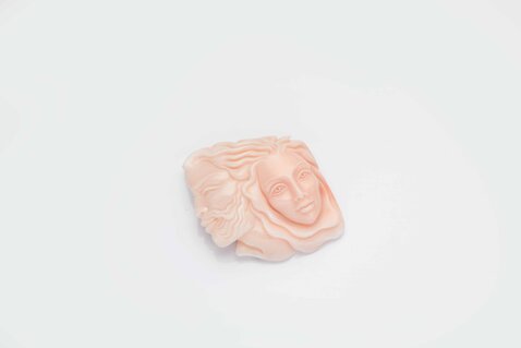 Hand-Carved Engraving on Natural Pink Coral