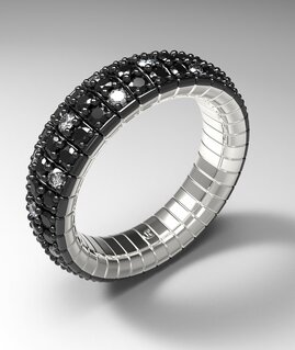Black diamonds Soave ring