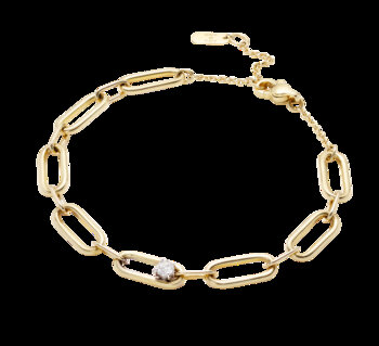 Bracciale Paperclip in oro 18kt e diamanti