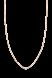 Collana in oro 18kt della collezione Heritage con singolo barilotto in diamanti