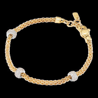 Bracciale Heritage in oro 18kt con tre barilotti in diamanti bianchi
