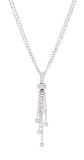 Collana in oro 18kt con pendente multifila centrale in diamanti