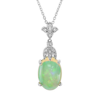 Ethiopian Opal Diamond Necklace (N2439)