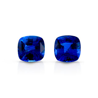 Sapphire Ceylon Cushion Cut Pair 6,70cts