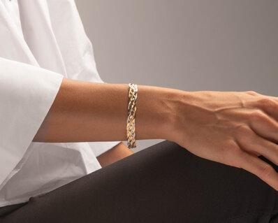 Bracciale in argento intrecciato