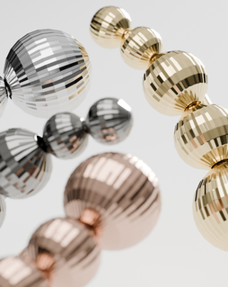 Orecchini cuff di palline diamantate