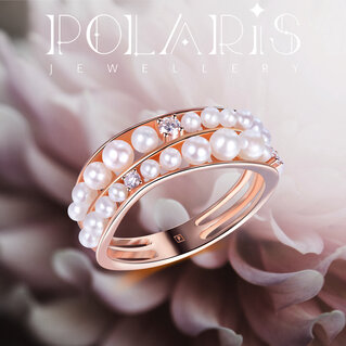 ROSE GOLD PEARL RING W/ DIA