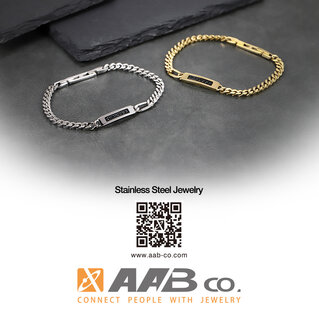 Black Inlay Chain Bracelet Collection