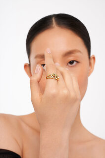 Flow Pause Return Ring — 18K Gold & Diamonds