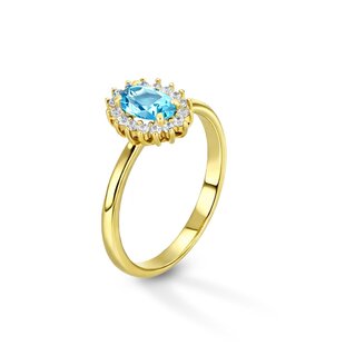 Anello Kate con zircone acquamarina
