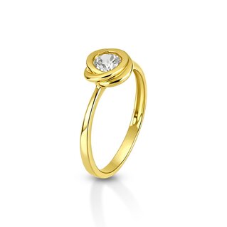 Anello solitario con zircone bianco