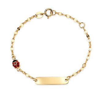 Bracciale baby con targa e coccinella