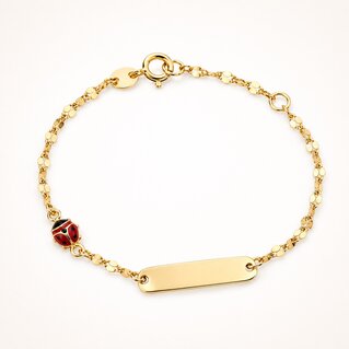 Bracciale baby con targa e coccinella